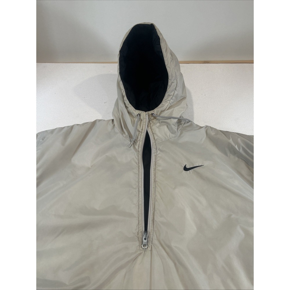 Vintage Nike Red Hooded Quarter Zip Windbreaker Pullover Y2K Mens